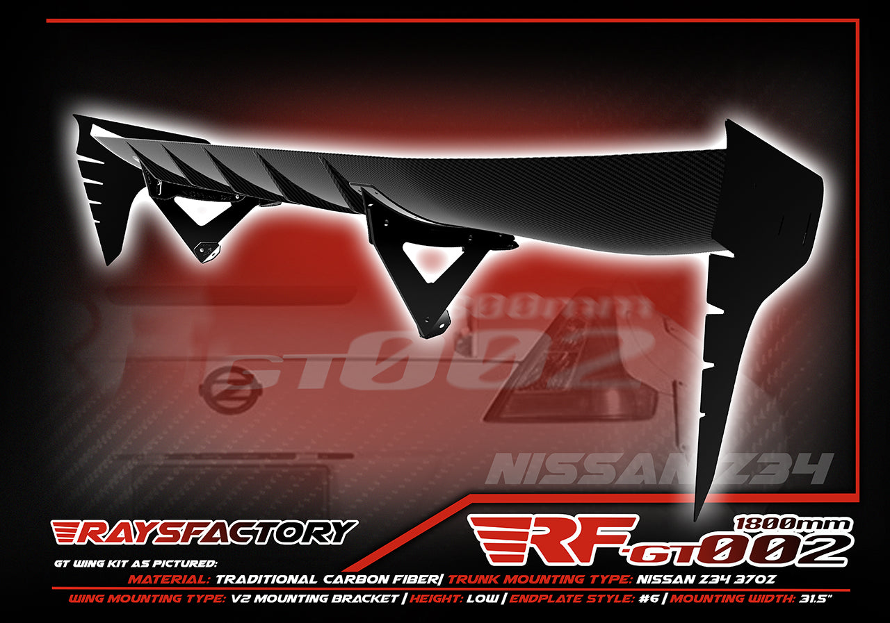 RF-GT002 1800MM Carbon Fiber GT Wing Kit - 2008-21 NISSAN 370Z Z34