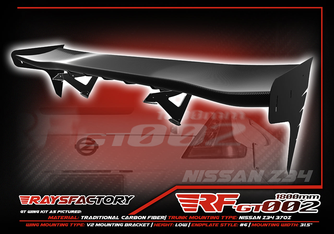 RF-GT002 1800MM Carbon Fiber GT Wing Kit - 2008-21 NISSAN 370Z Z34