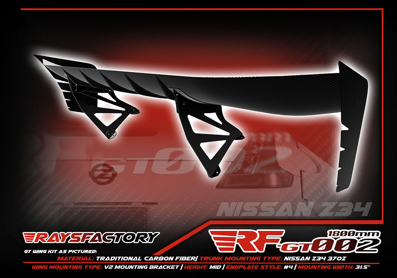 RF-GT002 1800MM Carbon Fiber GT Wing Kit - 2008-21 NISSAN 370Z Z34